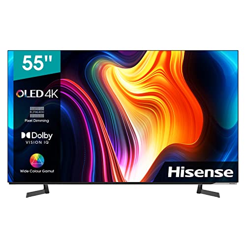 Hisense 55A81G OLED 139cm (55 Zoll) Fernseher (4K OLED HDR Smart TV, HDR10+, Dolby Vision & Atmos, USB-Recording, Alexa Built-in, Google Assistant, Game Mode), Betriebsystem VIDAA U