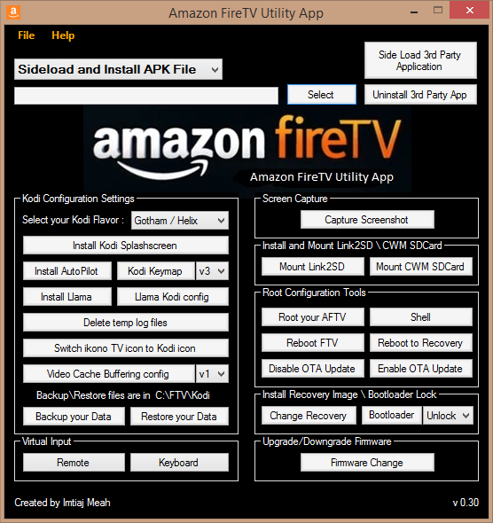 Amazon Fire TV Utility App Version 0.30: nur für gerootete Fire TVs interessant