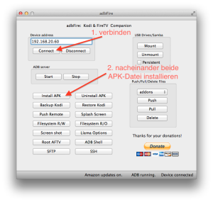 APK-Dateie via Sideloading-Tool adbFire installieren