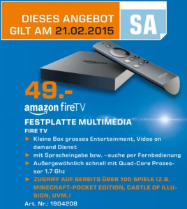 Ausschnitt aus dem Saturn-Prospekt: Fire TV für 49€