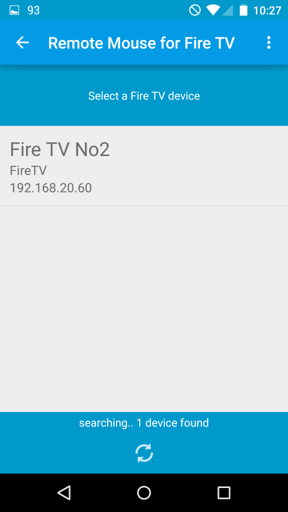 Geräteübersicht der Remote Mouse for Fire TV App