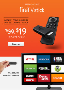Amazon.com Teaserbild zum Start des Fire-TV-Sticks in den USA