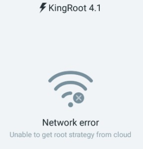KingRoot Fehlermeldung, wenn das Fire TV per LAN angeschlossen ist: Network error - Unable to get root strategy from cloud