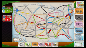 Screenshot des Spiels "Zug um Zug" (Ticket to Ride) für das Fire TV