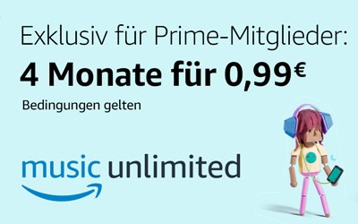 Deal: Für nur 1€ Amazon Music Unlimited 4 Monate lang testen