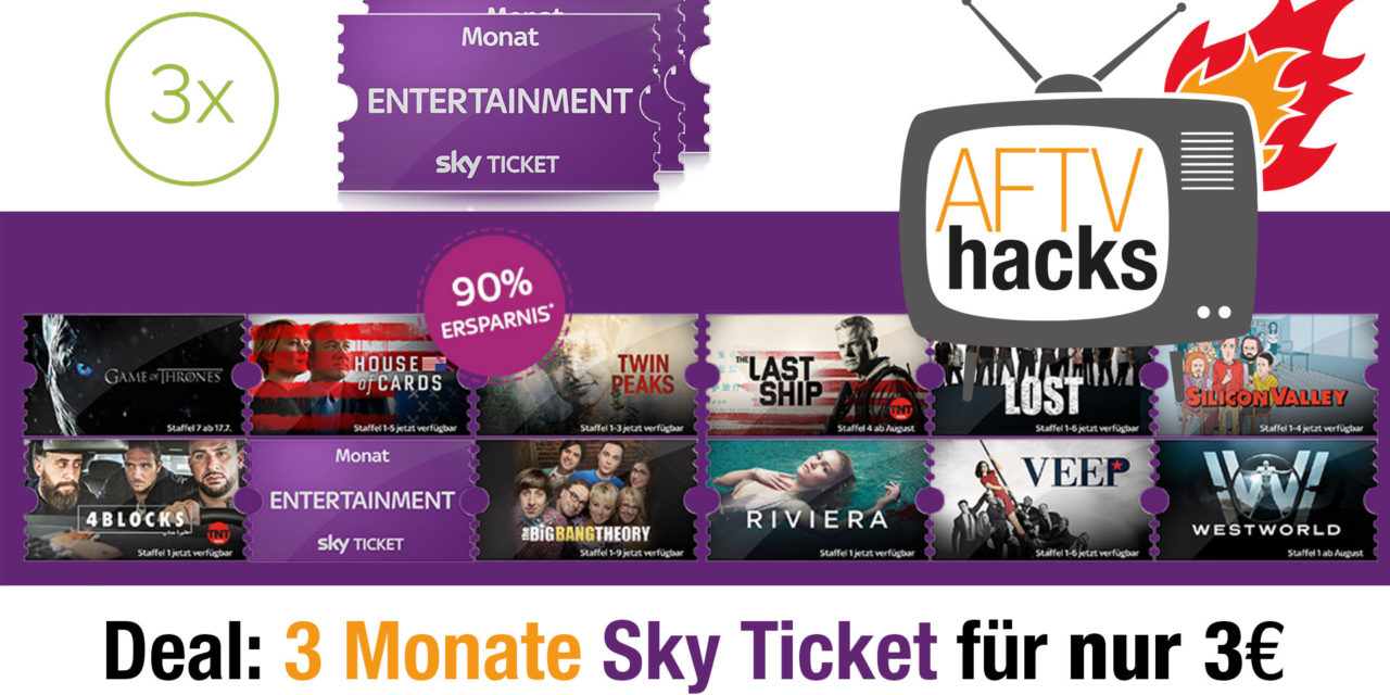 Deal: 3 Monate Sky Entertainment Ticket für nur 3€ zum Serien schauen