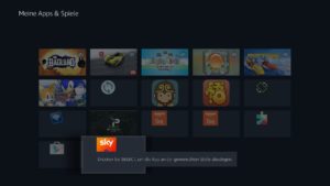 Die Sky Ticket App könnt Ihr auf der Startseite nach vorne holen, indem Ihr sie in der Quick-Menü-Apps-Liste nach oben verschiebt