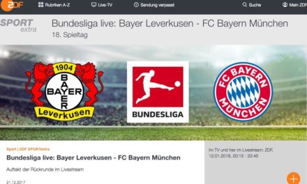 Heute Abend Bundesliga kostenlos schauen: Bayer Leverkusen : Bayern München (via ZDF App)