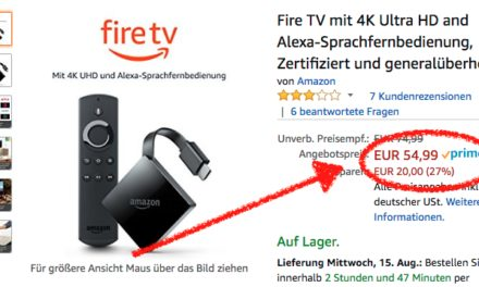 Deal: Fire TV 3 generalüberholt für 55€ bei Amazon