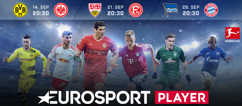 Die Bundesliga-Spiele die man in den nächsten Wochen im Eurosport Player sehen kann