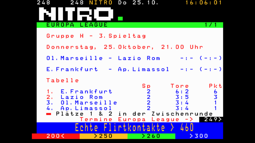 Sogar Videotext funktioniert. Hierzu klickt Ihr einfach einmal auf die Bestätigen Taste und klickt rechts auf das Teletext-Symbol