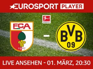 Heute Abend FCA gegen BVB schauen + 5 Spiele in den nächsten Wochen: für insgesamt 6€ FC Augsburg gegen Borussia Dortmund heute Abend im Eurosport Player schauen - und 5 weitere Spiele in den nächsten Wochen. Insgesamt für 6€.