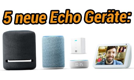 Gleich 5 neue amazon Echo Geräte: Neuer Echo, Echo Show 8, Echo Flex, Echo Dot mit Uhr und Echo Studio